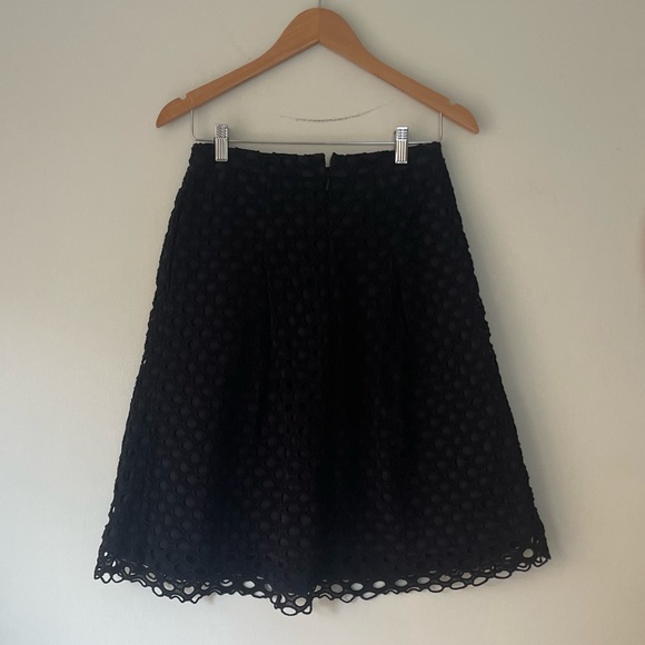 J McLaughlin Black Eyelet Skirt A Line Pleated Layered - Picture 3 of 9